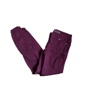 BURGUNDY WAX JEANS PANTS